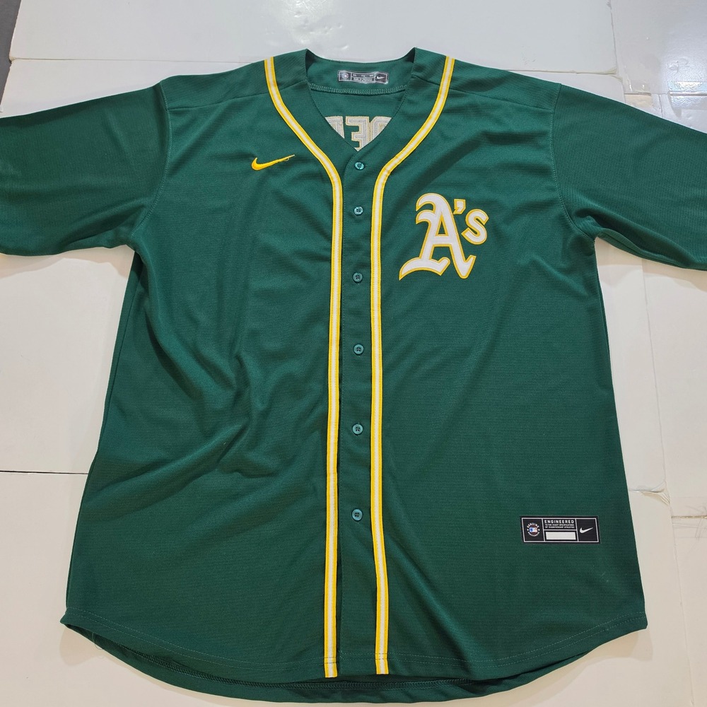Nike Oakland Athletics Rickey Henderson 24 MLB Jersey Green XXL A's Green